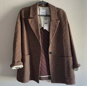 NWT Brown Houndstooth Jacket